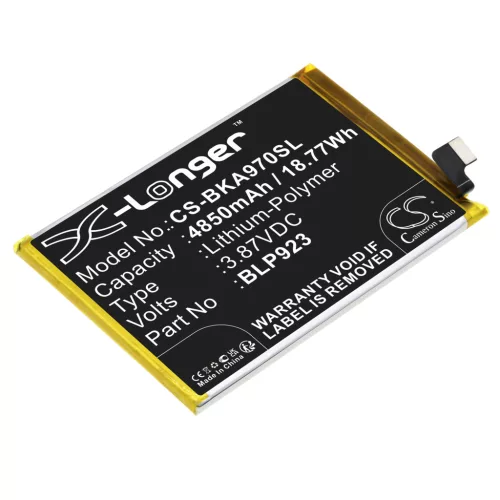 VIVO BLP923 helyettesítő mobiltelefon akkumulátor (Li-Polymer, 3.87V, 4850mAh / 18.77Wh) - Utángyártott