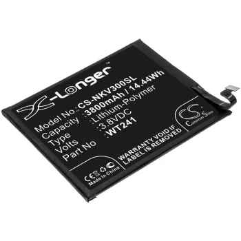   Nokia WT241 helyettesítő mobiltelefon akkumulátor (Li-Polymer, 3.8V, 3800mAh / 14.44Wh) - Utángyártott