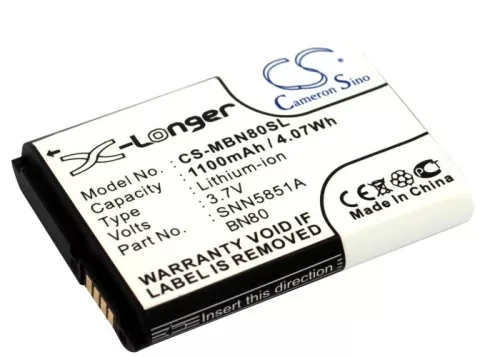 Motorola SNN5851A helyettesítő mobiltelefon akkumulátor (Li-ion, 3.7V, 1100mAh / 4.07Wh) - Utángyártott