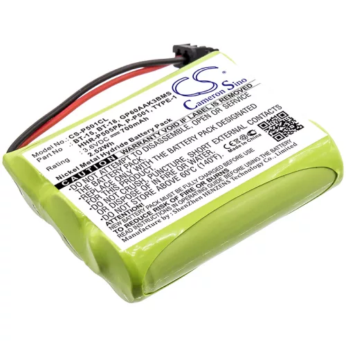 Uniden BT-800, BT-905 helyettesítő mobiltelefon akkumulátor (Ni-MH, 3.6V, 700mAh / 2.52Wh) - Utángyártott