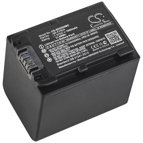Sony NP-FV50A helyettesítő akkumulátor (Li-ion, 7.3V, 1600mAh / 11.68Wh) - Utángyártott