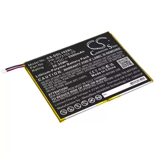 DigiLand PR-3572102-2S helyettesítő tablet akkumulátor (Li-Polymer, 3.7V, 5500mAh / 20.35Wh) - Utángyártott