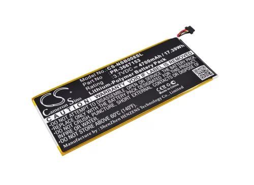 Nabi PR-3667153 helyettesítő tablet akkumulátor (Li-Polymer, 3.7V, 4700mAh / 17.39Wh) - Utángyártott