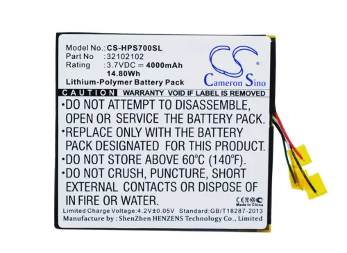 HP 32102102 helyettesítő tablet akkumulátor (Li-Polymer, 3.7V, 4000mAh / 14.80Wh) - Utángyártott
