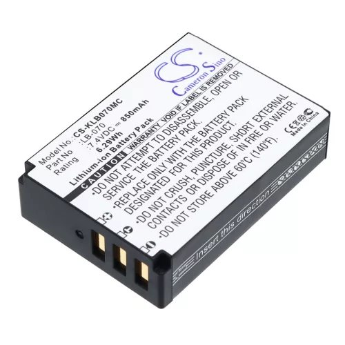 Kodak LB-070 helyettesítő akkumulátor (Li-ion, 7.4V, 850mAh / 6.29Wh) - Utángyártott