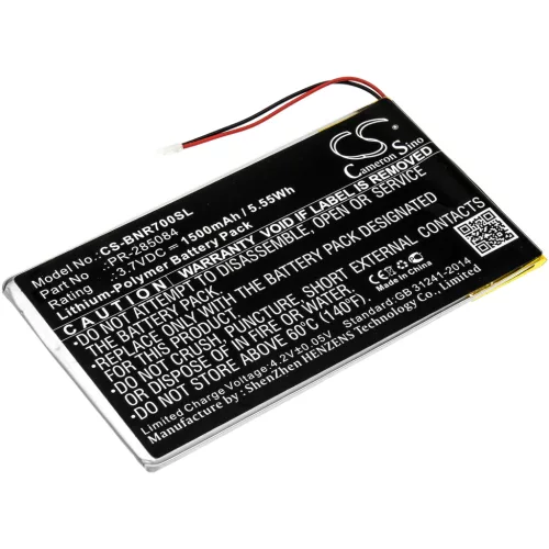 Barnes & Noble PR-285084 helyettesítő tablet akkumulátor (Li-Polymer, 3.7V, 1500mAh / 5.55Wh) - Utángyártott