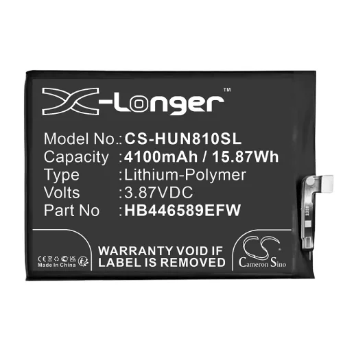 Huawei HB446589EFW helyettesítő mobiltelefon akkumulátor (Li-Polymer, 3.87V, 4100mAh / 15.87Wh) - Utángyártott