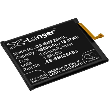   Samsung EB-BM526ABS helyettesítő mobiltelefon akkumulátor (Li-Polymer, 3.85V, 4900mAh / 18.87Wh) - Utángyártott