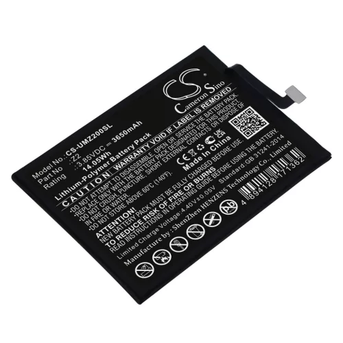 UMI Z2 helyettesítő mobiltelefon akkumulátor (Li-Polymer, 3.85V, 3650mAh / 14.05Wh) - Utángyártott