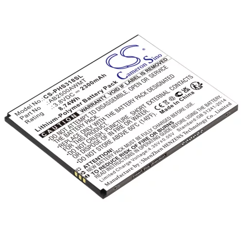 Philips AB2500AWMT helyettesítő mobiltelefon akkumulátor (Li-Polymer, 3.8V, 2300mAh / 8.74Wh) - Utángyártott