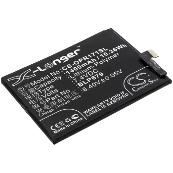   OPPO BLP679 helyettesítő mobiltelefon akkumulátor (Li-Polymer, 7.4V, 1400mAh / 10.36Wh) - Utángyártott