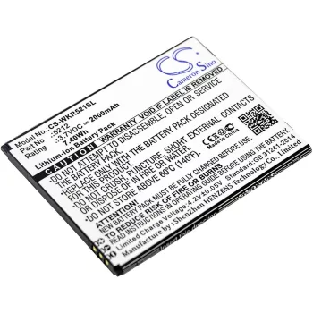   Wiko 5212 helyettesítő mobiltelefon akkumulátor (Li-ion, 3.7V, 2000mAh / 7.40Wh) - Utángyártott
