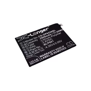   OPPO BLP601 helyettesítő mobiltelefon akkumulátor (Li-Polymer, 3.8V, 2900mAh / 11.02Wh) - Utángyártott