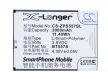 ZOPO BT557S helyettesítő mobiltelefon akkumulátor (Li-Polymer, 3.8V, 3000mAh / 11.40Wh) - Utángyártott