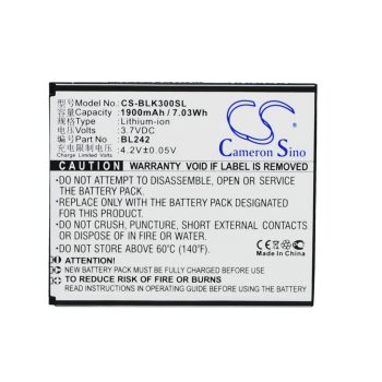   Lenovo BL242 helyettesítő mobiltelefon akkumulátor (Li-ion, 3.7V, 1900mAh / 7.03Wh) - Utángyártott