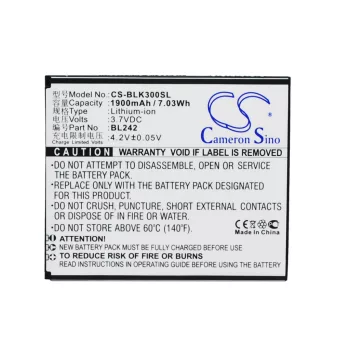   Lenovo BL242 helyettesítő mobiltelefon akkumulátor (Li-ion, 3.7V, 1900mAh / 7.03Wh) - Utángyártott