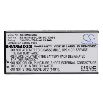   Samsung EB-BG750BBE helyettesítő mobiltelefon akkumulátor (Li-ion, 3.8V, 2500mAh / 9.5Wh) - Utángyártott
