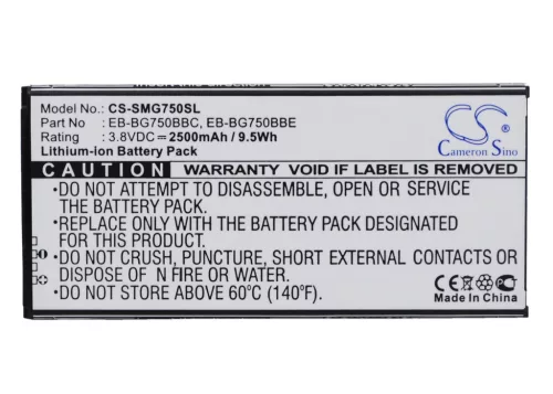Samsung EB-BG750BBE helyettesítő mobiltelefon akkumulátor (Li-ion, 3.8V, 2500mAh / 9.5Wh) - Utángyártott