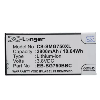   Samsung EB-BG750BBE helyettesítő mobiltelefon akkumulátor (Li-ion, 3.8V, 2800mAh / 10.64Wh) - Utángyártott