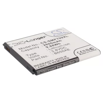  Samsung B650AE helyettesítő mobiltelefon akkumulátor (Li-ion, 3.8V, 2600mAh / 9.88Wh) - Utángyártott
