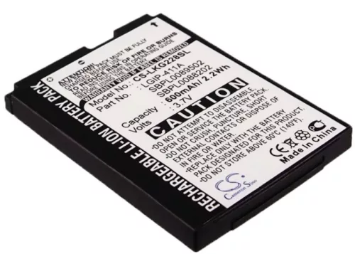 LG SBPL0089502 helyettesítő mobiltelefon akkumulátor (Li-ion, 3.7V, 600mAh / 2.22Wh) - Utángyártott