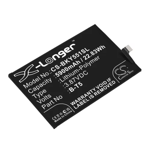 VIVO B-T5 helyettesítő mobiltelefon akkumulátor (Li-Polymer, 3.87V, 5900mAh / 22.83Wh) - Utángyártott