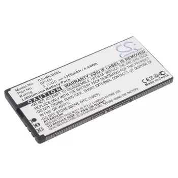   Nokia BP-5H helyettesítő mobiltelefon akkumulátor (Li-ion, 3.7V, 1200mAh / 4.44Wh) - Utángyártott