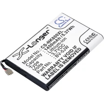   Nokia BV-5JW helyettesítő mobiltelefon akkumulátor (Li-ion, 3.7V, 1450mAh / 5.37Wh) - Utángyártott