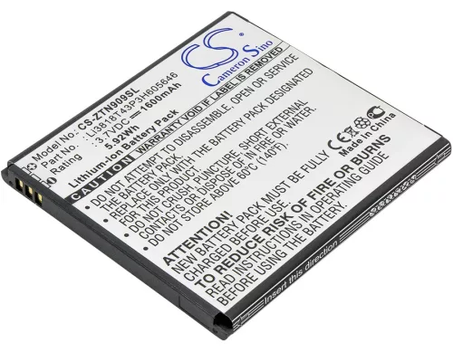 ZTE Li3818T43P3H605646 helyettesítő mobiltelefon akkumulátor (Li-ion, 3.7V, 1600mAh / 5.92Wh) - Utángyártott