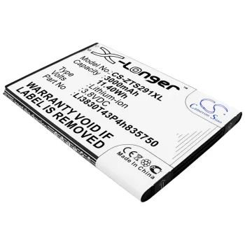   ZTE Li3830T43P4h835750 helyettesítő mobiltelefon akkumulátor (Li-ion, 3.8V, 3000mAh / 11.40Wh) - Utángyártott