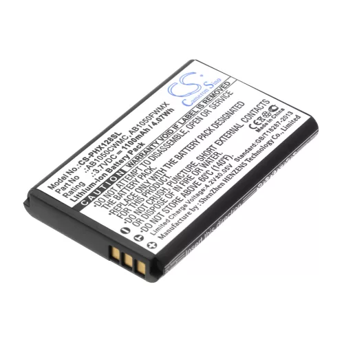 Philips AB1050FWMX helyettesítő mobiltelefon akkumulátor (Li-ion, 3.7V, 1100mAh / 4.07Wh) - Utángyártott