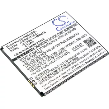   Prestigio PSP5551 DUO helyettesítő mobiltelefon akkumulátor (Li-ion, 3.7V, 1550mAh / 5.74Wh) - Utángyártott