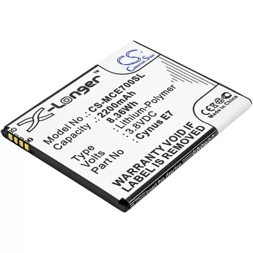 Mobistel Cynus E7 helyettesítő mobiltelefon akkumulátor (Li-Polymer, 3.8V, 2200mAh / 8.36Wh) - Utángyártott