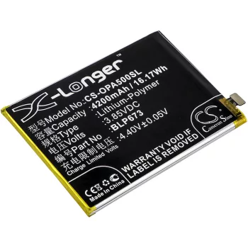   OPPO BLP673 helyettesítő mobiltelefon akkumulátor (Li-Polymer, 3.85V, 4200mAh / 16.17Wh) - Utángyártott