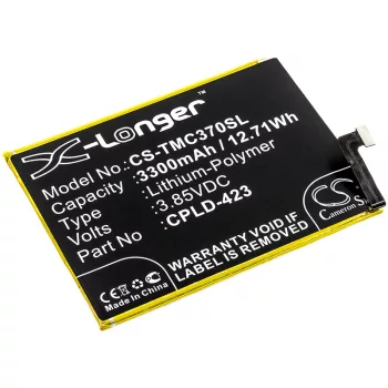   T-Mobile CPLD-423 helyettesítő mobiltelefon akkumulátor (Li-Polymer, 3.85V, 3300mAh / 12.71Wh) - Utángyártott