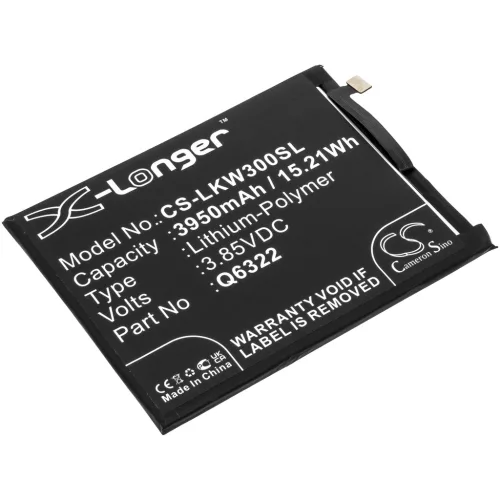 LG Q6322 helyettesítő mobiltelefon akkumulátor (Li-Polymer, 3.85V, 3950mAh / 15.21Wh) - Utángyártott