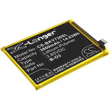   VIVO B-O3 helyettesítő mobiltelefon akkumulátor (Li-Polymer, 3.85V, 3800mAh / 14.63Wh) - Utángyártott