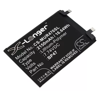   Redmi BP47 helyettesítő mobiltelefon akkumulátor (Li-Polymer, 7.74V, 2150mAh / 16.64Wh) - Utángyártott