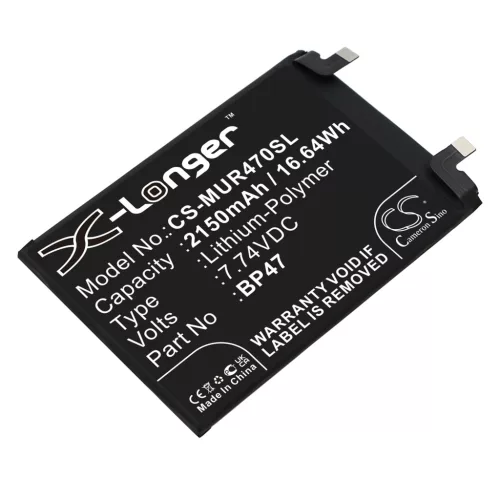 Redmi BP47 helyettesítő mobiltelefon akkumulátor (Li-Polymer, 7.74V, 2150mAh / 16.64Wh) - Utángyártott