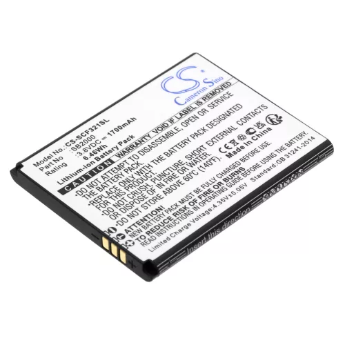 Schok SB2000 helyettesítő mobiltelefon akkumulátor (Li-ion, 3.8V, 1700mAh / 6.46Wh) - Utángyártott