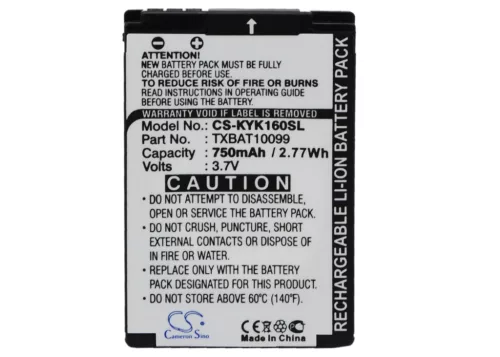 Kyocera TXBAT10099 helyettesítő mobiltelefon akkumulátor (Li-ion, 3.7V, 750mAh) - Utángyártott