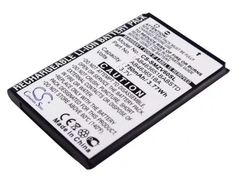 Samsung AB46365UG helyettesítő mobiltelefon akkumulátor (Li-ion, 3.7V, 750mAh / 2.78Wh) - Utángyártott