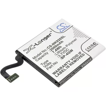   Nokia BP-4GW helyettesítő mobiltelefon akkumulátor (Li-Polymer, 3.7V, 2000mAh / 7.40Wh) - Utángyártott