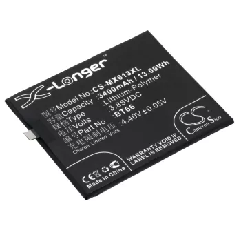   Meizu BT66 helyettesítő mobiltelefon akkumulátor (Li-Polymer, 3.85V, 3400mAh / 13.09Wh) - Utángyártott