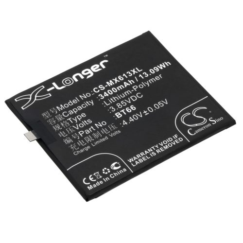 Meizu Pro 6 Plus Dual készülékhez mobiltelefon akkumulátor (Li-Polymer, 3.85V, 3400mAh / 13.09Wh) - Utángyártott