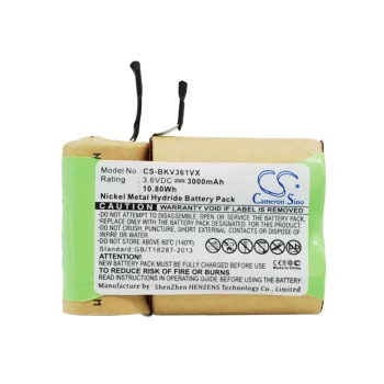   Black&Decker 5100363-03 helyettesítő takarítógép akkumulátor (Ni-MH, 3.6V, 3000mAh / 10.80Wh) - Utángyártott