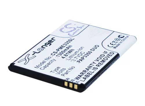 Prestigio PAP3350 DUO helyettesítő mobiltelefon akkumulátor (Li-ion, 3.7V, 1300mAh / 4.81Wh) - Utángyártott