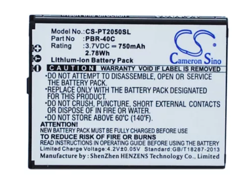 Pantech PBR-40C helyettesítő mobiltelefon akkumulátor (Li-ion, 3.7V, 750mAh / 2.78Wh) - Utángyártott