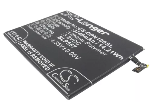OPPO BLP557 helyettesítő mobiltelefon akkumulátor (Li-Polymer, 3.8V, 3740mAh / 14.21Wh) - Utángyártott