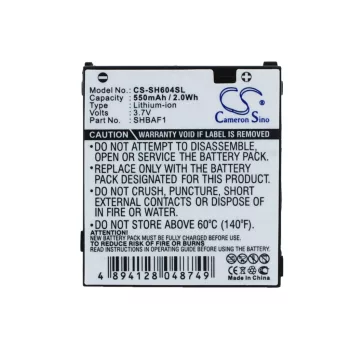   Sharp SHBAF1 helyettesítő mobiltelefon akkumulátor (Li-ion, 3.7V, 550mAh) - Utángyártott
